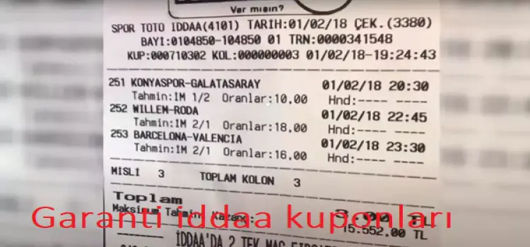 Garanti iddaa kuponları