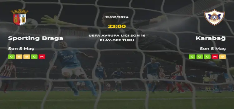 Sporting Braga Karabağ İddaa Maç Tahmini 15 Şubat 2024