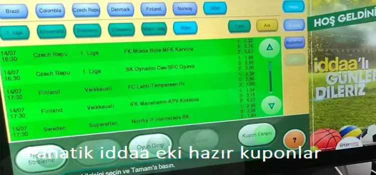 Fanatik iddaa eki hazır kuponlar