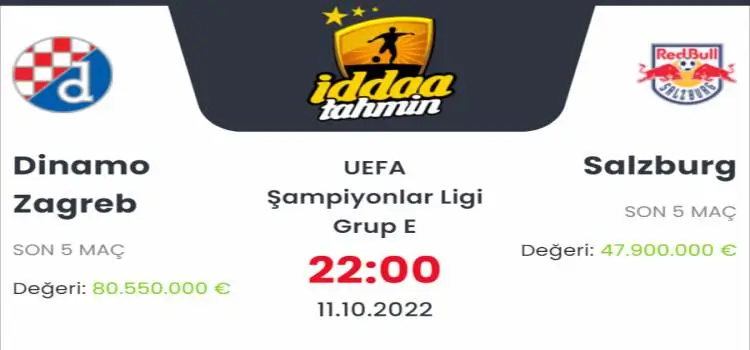 Dinamo Zagreb Salzburg İddaa Maç Tahmini 11 Ekim 2022